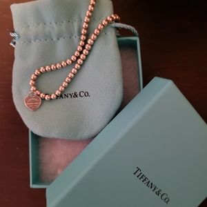 Tiffany & Co. Sterling heart 4mm bead bracelet